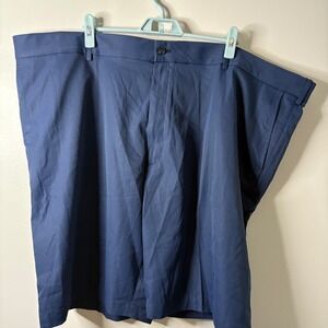 Walter Hagen Mens Big Tall 52 10 Golf Wrinkle Resistant Flat Front Navy Shorts